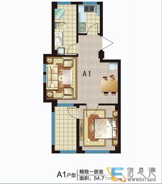 龙口海涛新都岭海欧式风格建筑 1室 1厅 45平米 出售