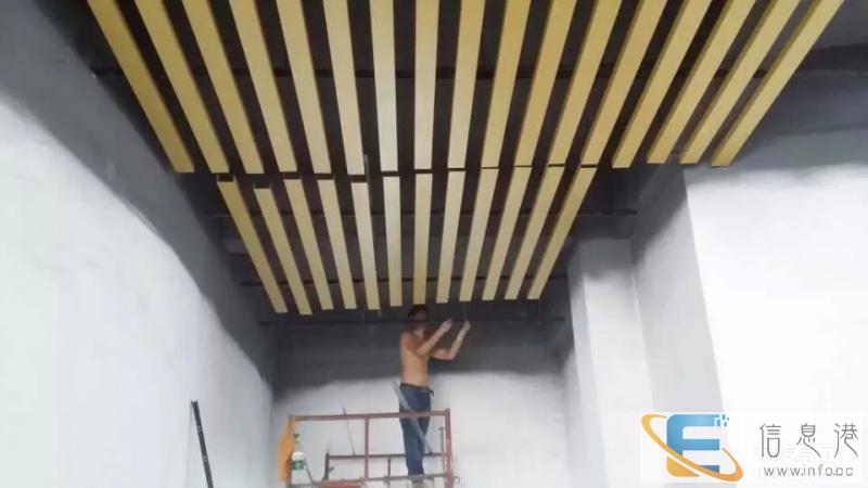 古木纹铝方通圆管吊顶 古木纹铝方通圆管吊顶