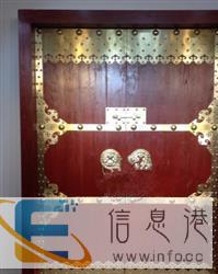 仿古实木门定制　寺庙古建实木炮钉大门厂家定做