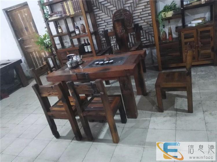 老船木茶桌椅组合 特价方形中式家具厂家直销