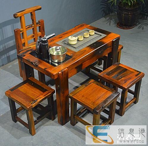 南阳船木家具功夫泡茶桌中式仿古茶艺桌船木茶台茶桌