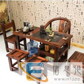 老船木茶台实木茶桌椅组合小型阳台茶几简约现代户外功夫泡茶桌子