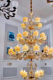 欧式客厅吊灯现代简约客厅灯具大气家用大厅餐厅卧室锌合金灯饰