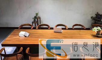 简约北欧风格实木大板台天然整块无拼接茶桌,会议桌,办公桌,茶