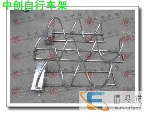 地铁单车停放点安装螺旋式自行车停车架