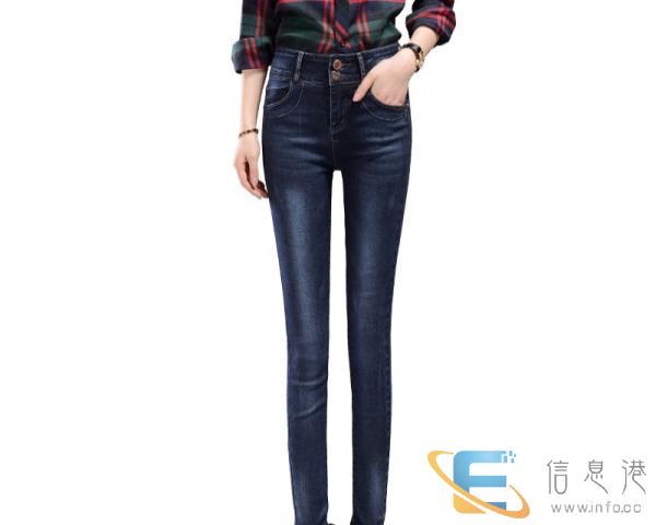 厂家直销秋冬黑色小脚裤韩版加绒女装牛仔裤地摊赶集夜市尾货货源