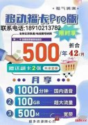 仅预存500元话费，每月享100G流量+1000分钟通话，折